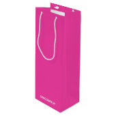 Dragonfruit roze kleurnaam wijn cadeautas (Voorkant Gekanteld)