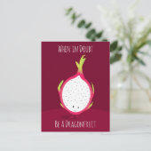 Dragonfruit-tekenfilm voor het glimlachen van leve briefkaart (Staand voorkant)