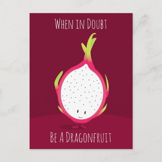 Dragonfruit-tekenfilm voor het glimlachen van leve briefkaart (Voorkant)
