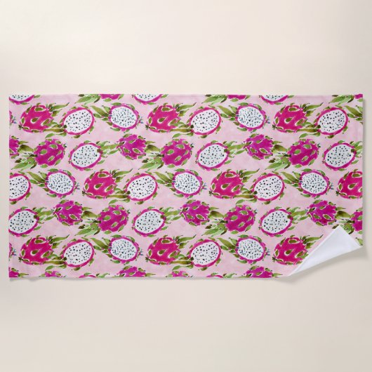 DRAGONFRUITY Roze Pitaya Strandlaken (Voorkant)