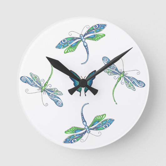 Dragonfus-wandklok Ronde Klok (Voorkant)