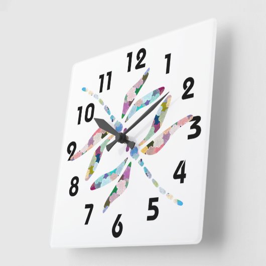 Dragonfus-wandklok Vierkante Klok (Hoek)