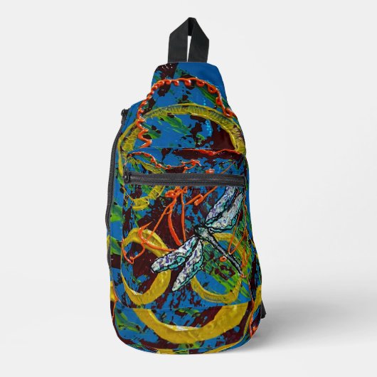 dragongfly abstracte Sling Bag (Voorkant)