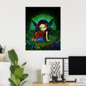 Dragoning Garden 1 fantasie drakenfee Kunst afdruk Poster (Thuiskantoor)