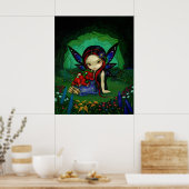 Dragoning Garden 1 fantasie drakenfee Kunst afdruk Poster (Keuken)