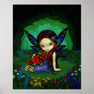 Dragoning Garden 1 fantasie drakenfee Kunst afdruk Poster