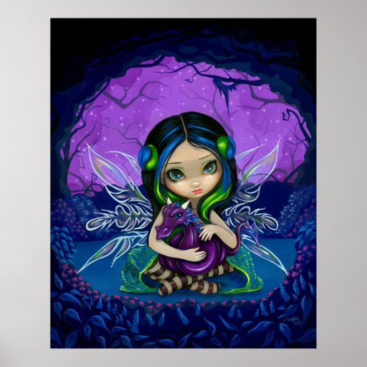 Dragoning Garden 2 fantasie drakenfee Kunst afdruk Poster (Voorkant)