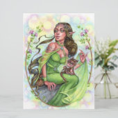 Dragonling Art Kaart Elves Fantasy Sprookje Fae (Staand voorkant)