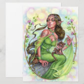 Dragonling Art Kaart Elves Fantasy Sprookje Fae (Voorkant / Achterkant)