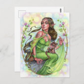Dragonling Briefkaart Elves Sprookje Fantasy (Voorkant / Achterkant)
