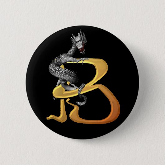 Dragonlore Initiaal B Ronde Button 5,7 Cm (Voorkant)