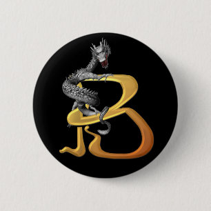 Dragonlore Initiaal B Ronde Button 5,7 Cm