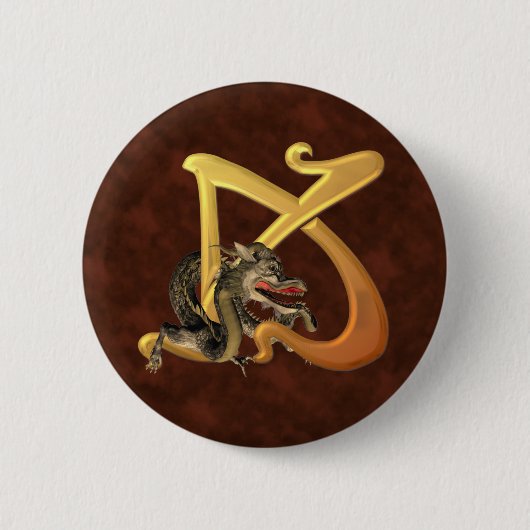 Dragonlore Initiaal K Ronde Button 5,7 Cm (Voorkant)