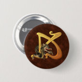 Dragonlore Initiaal K Ronde Button 5,7 Cm (Voorkant /achterkant)