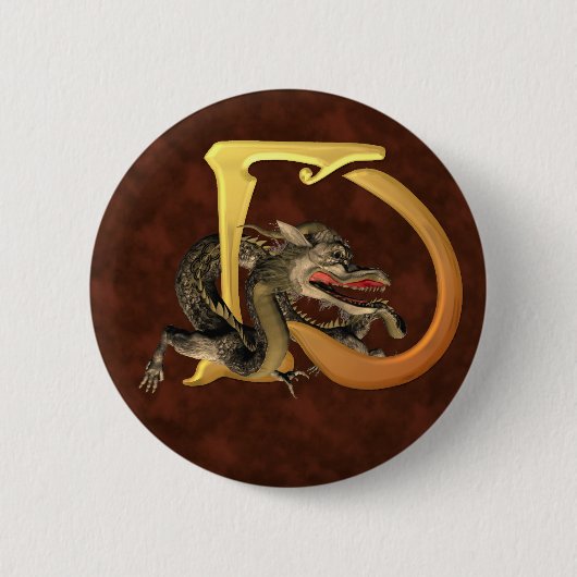 Dragonlore Initialen D Ronde Button 5,7 Cm (Voorkant)