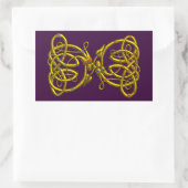 DRAGONLOVE, paars Rechthoekige Sticker (Tas)
