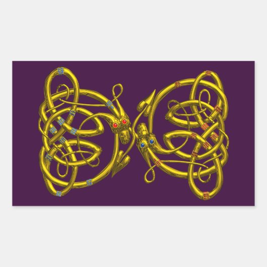 DRAGONLOVE, paars Rechthoekige Sticker (Voorkant)