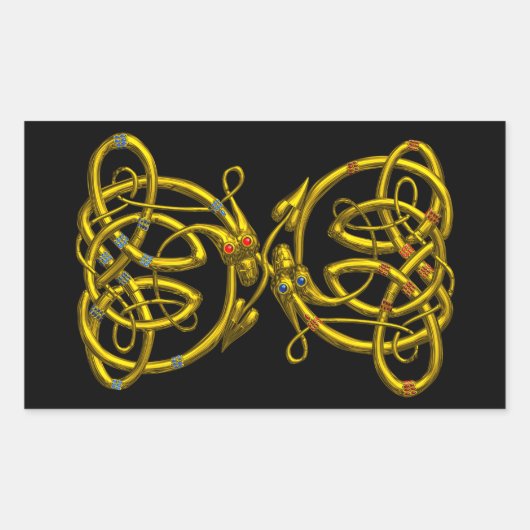 DRAGONLOVE, zwart Rechthoekige Sticker (Voorkant)