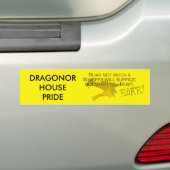 Dragonor House Pride Bumpersticker met Motto (Op auto)