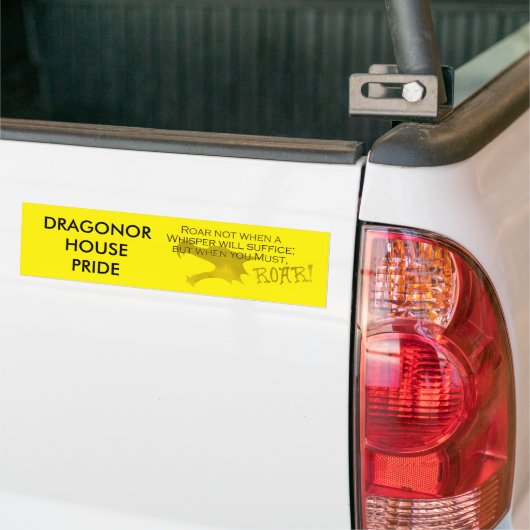 Dragonor House Pride Bumpersticker met Motto (Op Truck)