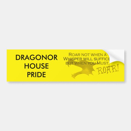 Dragonor House Pride Bumpersticker met Motto (Voorkant)