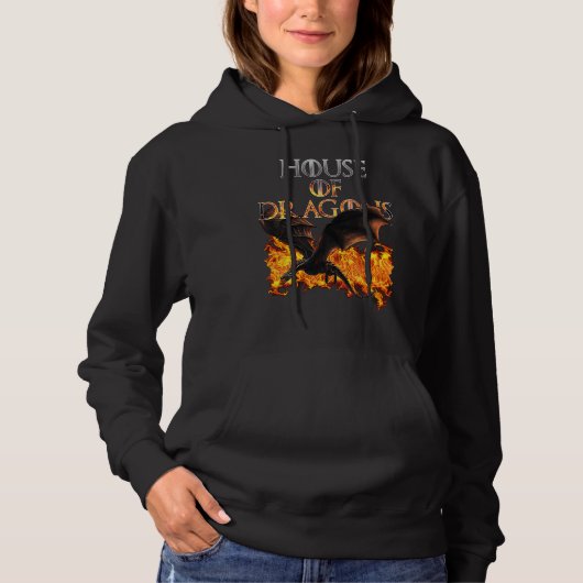 Dragons and Fire Cool Fantasy Hoodie (Voorkant)