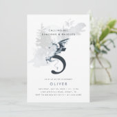 Dragons and Knight Boy Theme 5th Birthday Kaart (Staand voorkant)