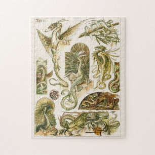 Dragons, art nouveau illustratie door Anton Seder Legpuzzel