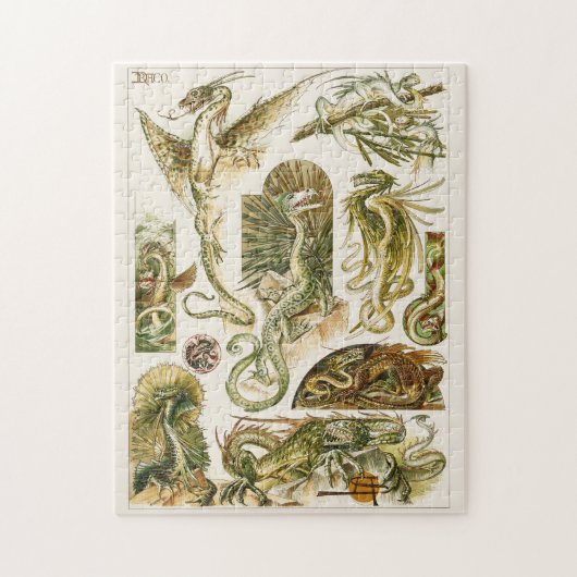 Dragons, art nouveau illustratie door Anton Seder  Legpuzzel (Verticaal)