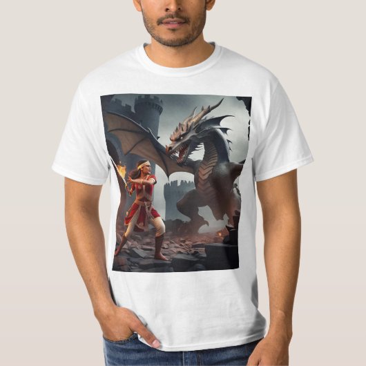Dragon's Band: Ridder in de ruïnes T-shirt (Voorkant)