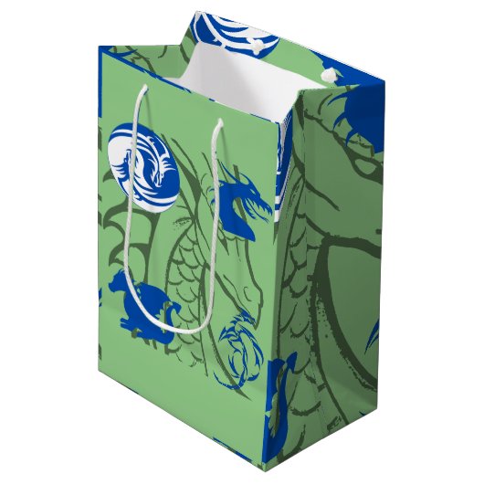Dragons Blue Medium Cadeauzakje (Voorkant Gekanteld)