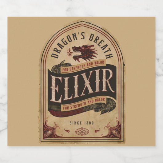 Dragon's Breath Elixir Bier Etiket (Enkel label)