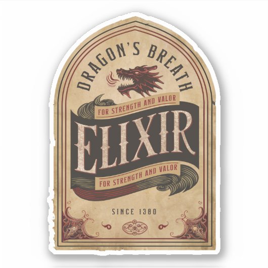Dragon's Breath Elixir Label Sticker (Voorkant)