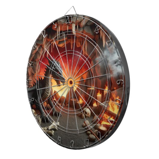 Dragon's Cave Art Dartboard Dartbord (Voorkant Rechts)