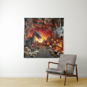 Dragon's Cave Art Tapestry Wandkleed (In situ)