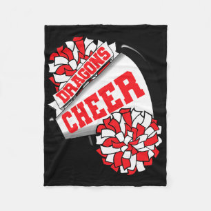 Dragons Cheer Ck naar school Cheerleading Spirit R Fleece Deken