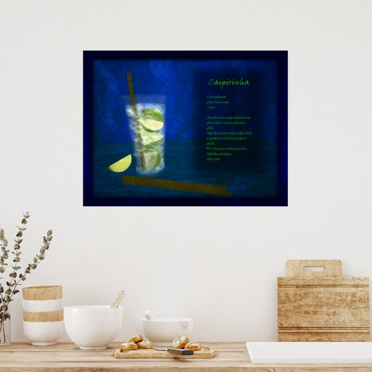 Dragons Cocktail Bar: Caipirinha Poster (Keuken)