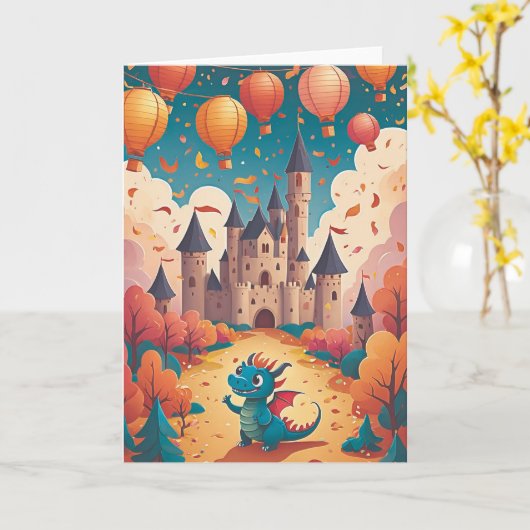 Dragon's Confetti Castle Bash Kaart (Gele Bloem)