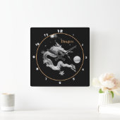 Dragons & Crystal Dragon Lore/Birth of the Dragon Vierkante Klok (Huis)