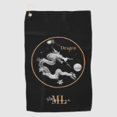 Dragons & Crystal Dragon Lore/monogramed Dragon Golfhanddoek (Voorkant)