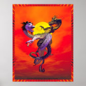 Dragons Dance of Love van Michelle Wilder Poster (Voorkant)