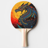 Dragon's Dance - Retro Art Tafeltennisbatje (Voorkant)