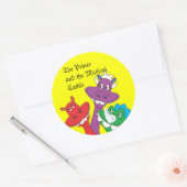 DRAGONS, de prins en het muzikale kasteel Ronde Sticker (Envelop)