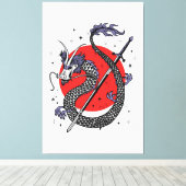Dragon's Defiance: een majestueus Chinees kunstwer Canvas Afdruk (Insitu (Houten vloer))