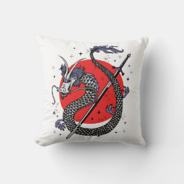 Dragon's Defiance: een majestueus Chinees kunstwer Kussen