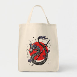 Dragon's Defiance: een majestueus Chinees kunstwer Tote Bag