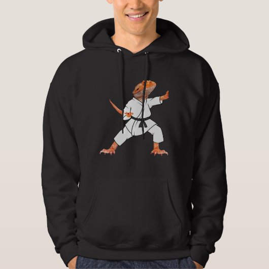 Dragons Doing Karate Samurai Ninja Lizard Hoodie (Voorkant)