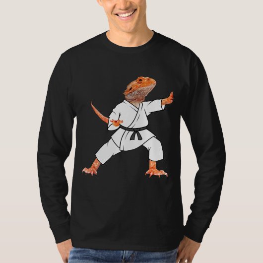 Dragons Doing Karate Samurai Ninja Lizard T-shirt (Voorkant)