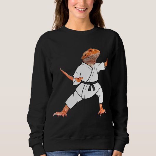 Dragons Doing Karate Samurai Ninja Lizard Trui (Voorkant)