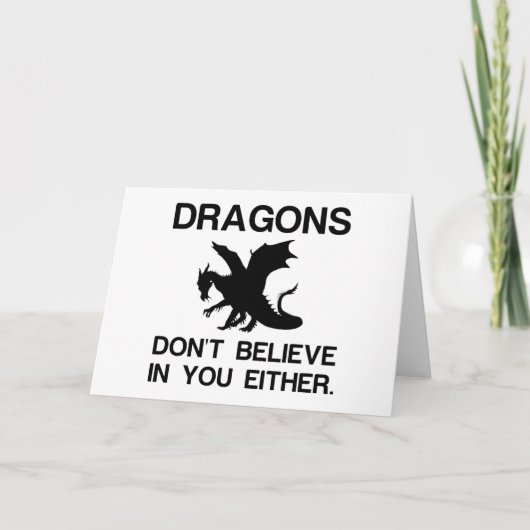 Dragons Dont Believe Feestdagen Kaart (Voorkant)